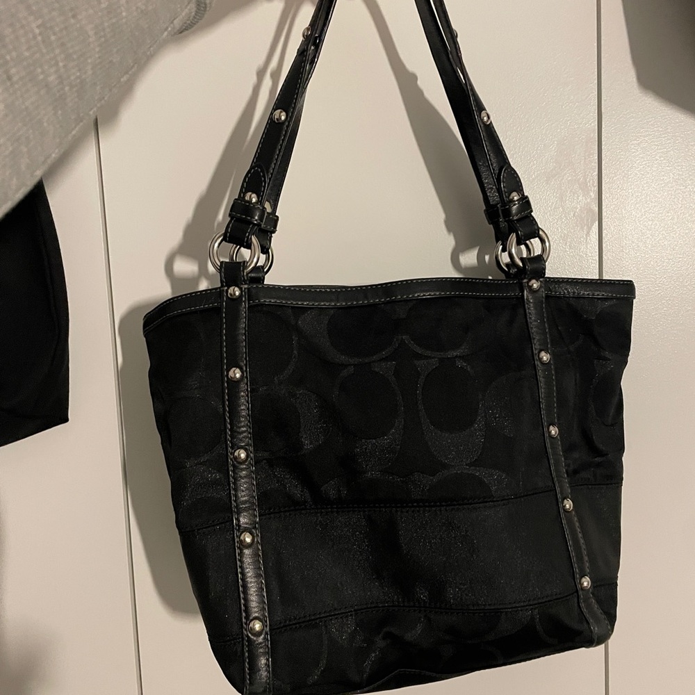 Coach Black Studded Tote